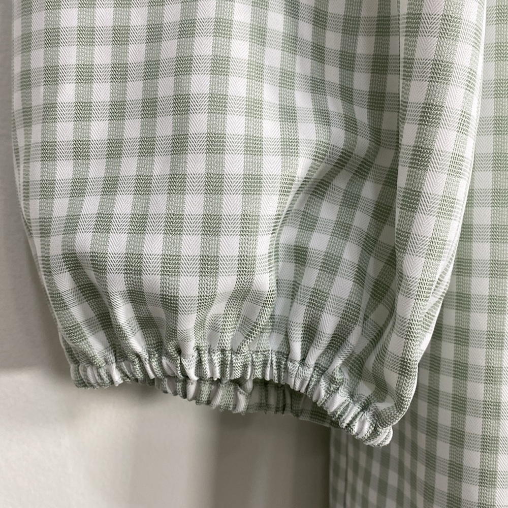 Gianni Bini Gingham Dress Women's 10 babydoll Green - Picture 5 of 12